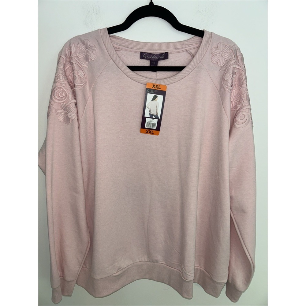 Gloria Vanderbilt Women's XL NWT Pink Pullover With Lace